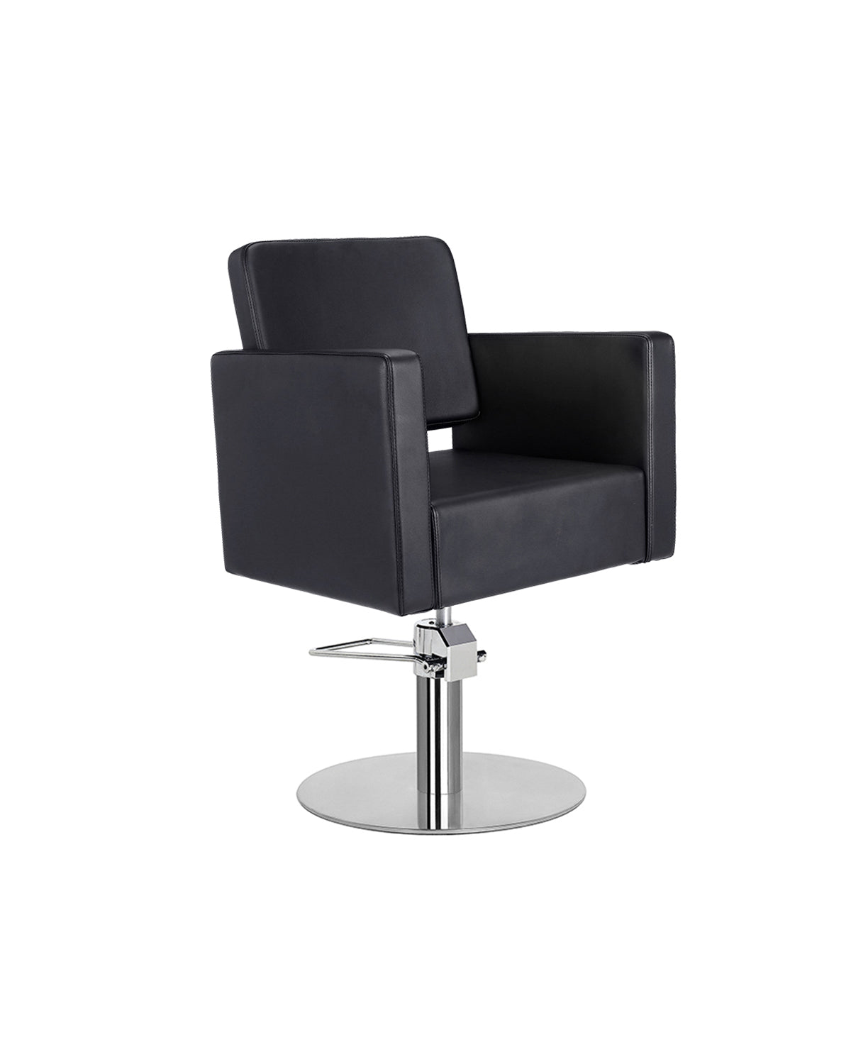 Dora - Fauteuil de coupe noir avec base ronde chromée